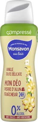 Monsavon Déodorant Femme Spray Compressé Vanille Toute Délicate 100ml