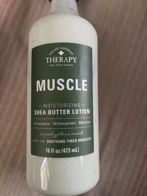 Village naturals therapy muscle moisturizing Shea butter lotion