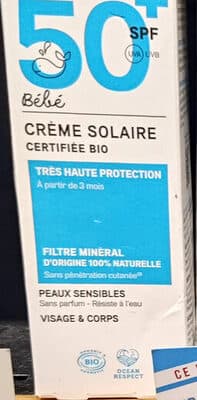 Crème solaire bébé spf 50+