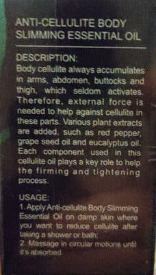Anti-cellulite Body slimming essential oil