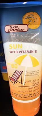 Face & body sun protection. sun cream with vit E